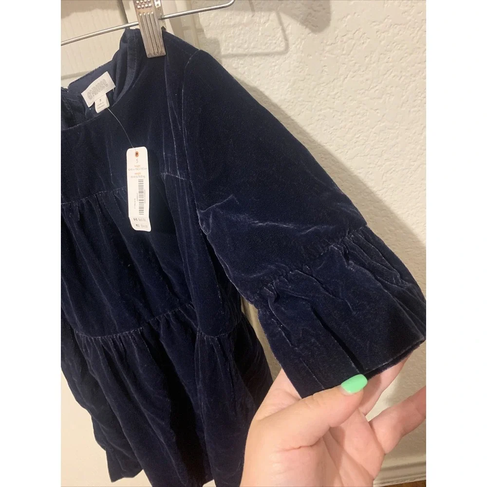 gymboree girls size 5 Velvet Blue Ruffled Christmas Dress NWT